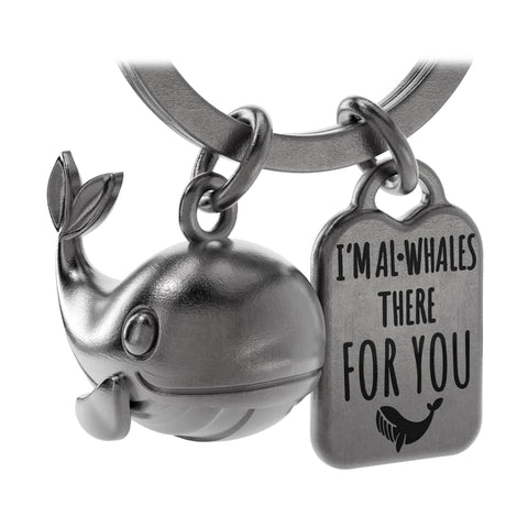 LANOLU Schlüsselanhänger Wal "Alwhales" - Vintage Silber
