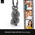LANOLU Schlüsselanhänger Eule "Kuschelkautz" - Vintage Silber