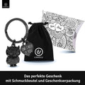 LANOLU Schlüsselanhänger Eule "Kuschelkautz" - Schwarz