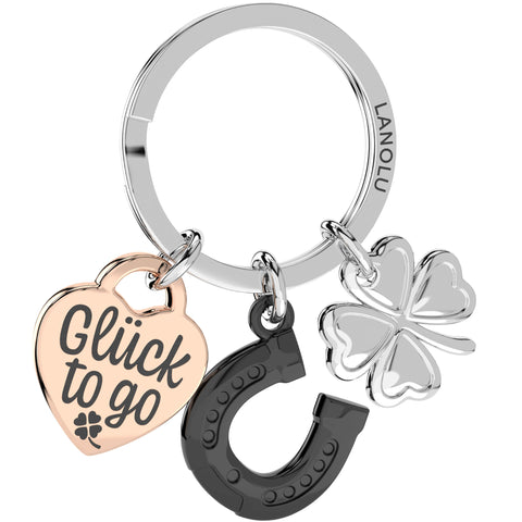 LANOLU Schlüsselanhänger Glücksbringer "Glück To Go"