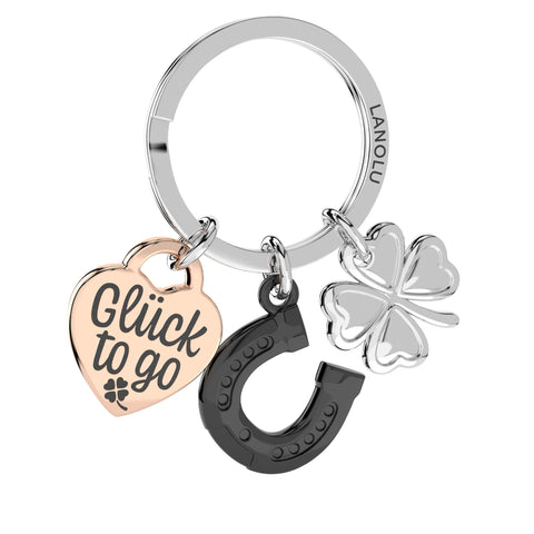 LANOLU Schlüsselanhänger Glücksbringer "Glück To Go"