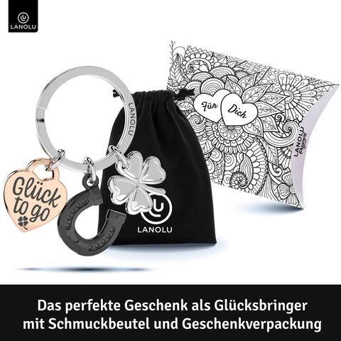 LANOLU Schlüsselanhänger Glücksbringer "Glück To Go"