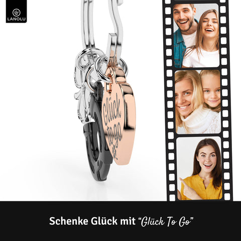 LANOLU Schlüsselanhänger Glücksbringer "Glück To Go"