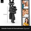 LANOLU Schlüsselanhänger Feuerwehrmann "Superhero" - Schwarz