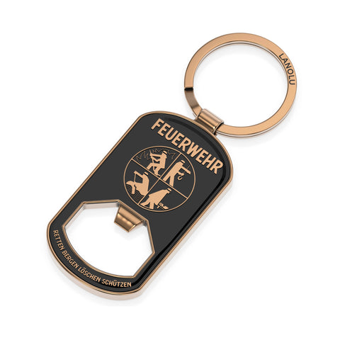 LANOLU Schlüsselanhänger Feuerwehr Flaschenöffner