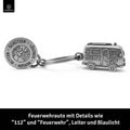 LANOLU Schlüsselanhänger Feuerwehrauto Vintage silber