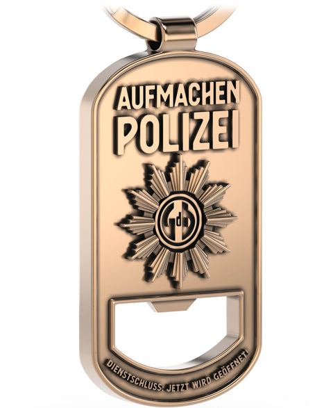 LANOLU Schlüsselanhänger "Polizei aufmachen" - Polizeimarke lustig