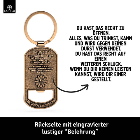 LANOLU Schlüsselanhänger "Polizei aufmachen" - Polizeimarke lustig