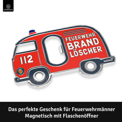 LANOLU Magnet Flaschenöffner Feuerwehrauto "Brandlöscher"