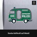 LANOLU Magnet Flaschenöffner POLIZEI-Auto "Aufmachen", grün