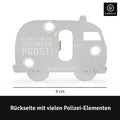 LANOLU Magnet Flaschenöffner POLIZEI-Auto "Aufmachen", grün