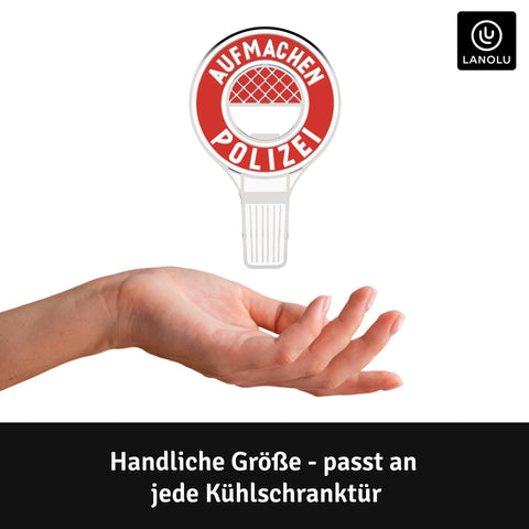 LANOLU Magnet Flaschenöffner POLIZEI-Kelle "Aufmachen"