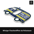 LANOLU Magnet Flaschenöffner POLIZEI-Auto "Aufmachen", blau