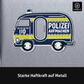 LANOLU Magnet Flaschenöffner POLIZEI-Auto "Aufmachen", blau