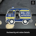 LANOLU Magnet Flaschenöffner POLIZEI-Auto "Aufmachen", blau