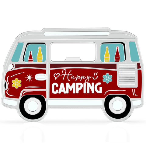 LANOLU Magnet Flaschenöffner Campingbus "Happy Camping"