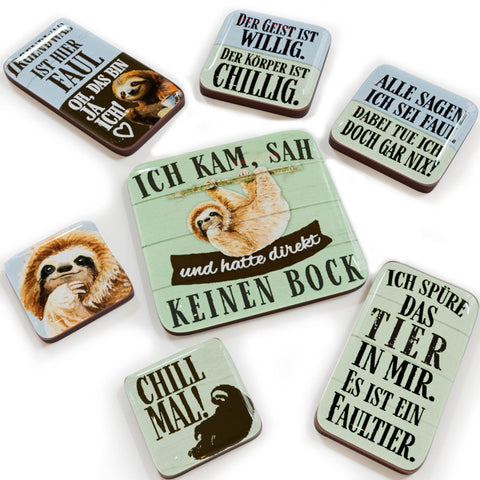 LANOLU Puzzle Magnetset 7 teilig Faultier Magnetset