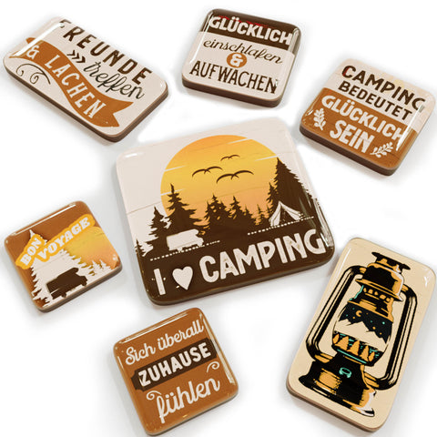 LANOLU Puzzle Magnetset 7 teilig Camping Magnetset