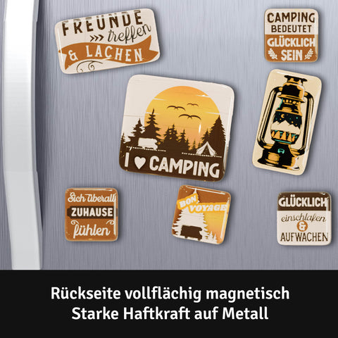 LANOLU Puzzle Magnetset 7 teilig Camping Magnetset