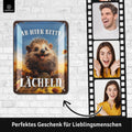 Blechschild Ab hier bitte lächeln