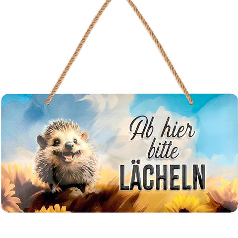 Blechschild Bitte Lächeln