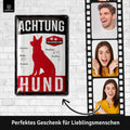 Blechschild Achtung Hund rot