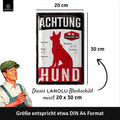 Blechschild Achtung Hund rot