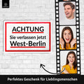 Blechschild West Berlin verlassen
