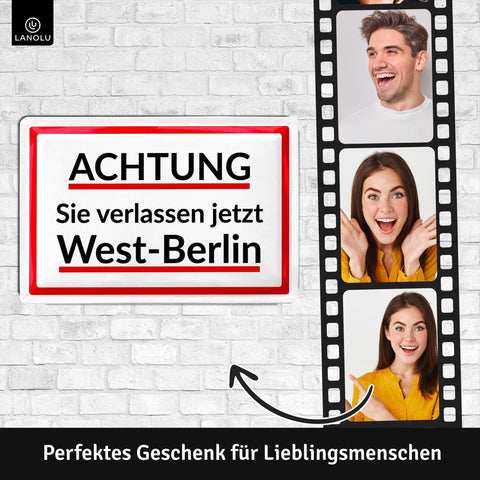 Blechschild West Berlin verlassen
