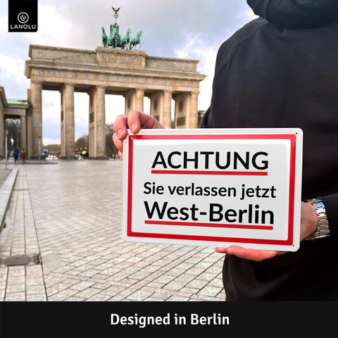 Blechschild West Berlin verlassen