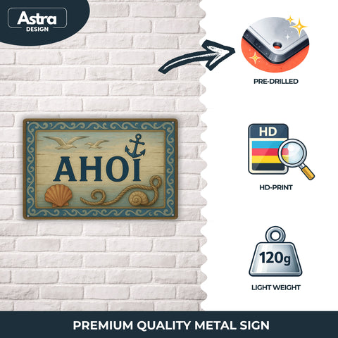 Ahoi Blechschild - 20x30cm