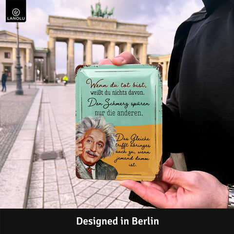 Blechschild Einstein Dummheit Spruch