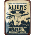 Blechschild Aliens Urlaub