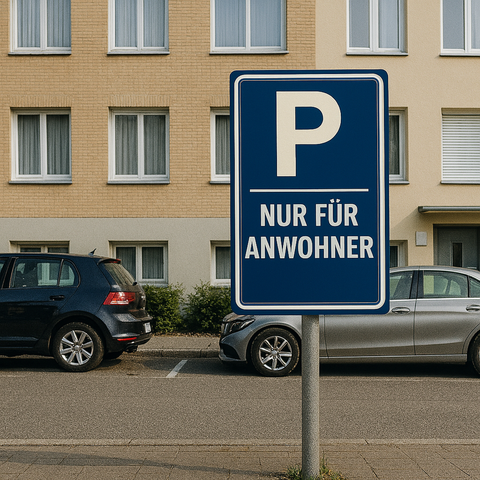 Anwohner Parkplatz Blechschild