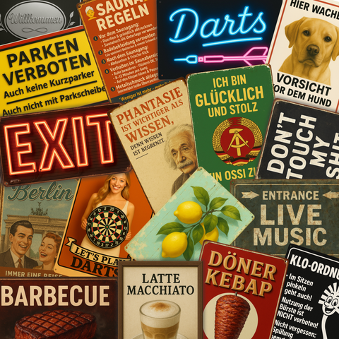 AstraDesign Blechschilder große Auswahl