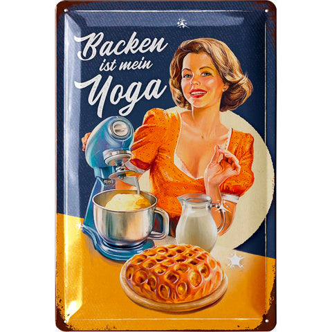 Blechschild Backen ist mein Yoga