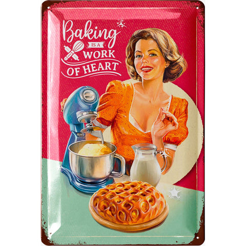 Blechschild Baking - Work Of Heart