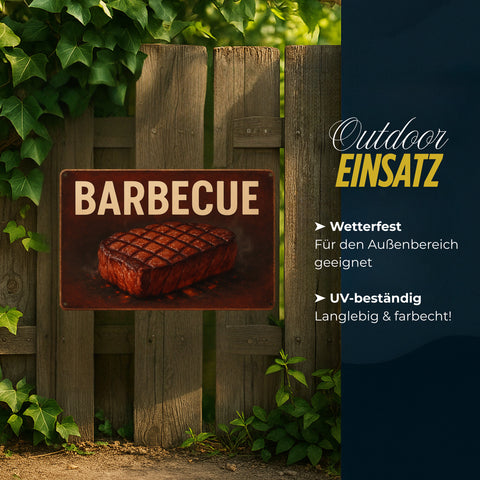 Barbecue Blechschild