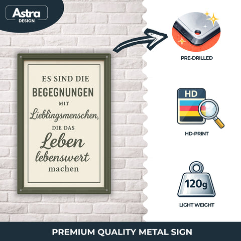 Begegnung mit Menschen Blechschild - 20x30cm