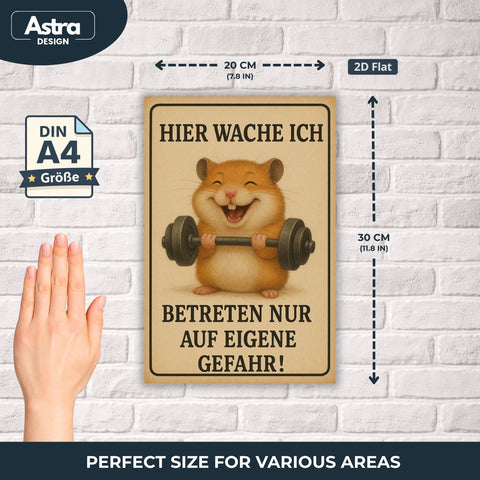 Hamster Betreten auf eigene Gefahr Blechschild - 20x30cm