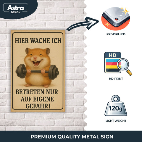 Hamster Betreten auf eigene Gefahr Blechschild - 20x30cm