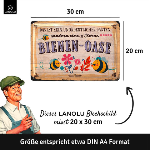 Blechschild Bienen Oase