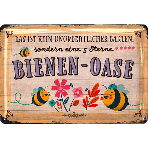 Blechschild Bienen Oase