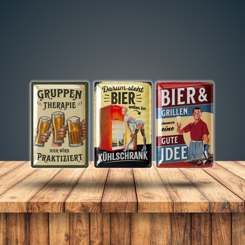 Bier Blechschilder und Biermotive Set