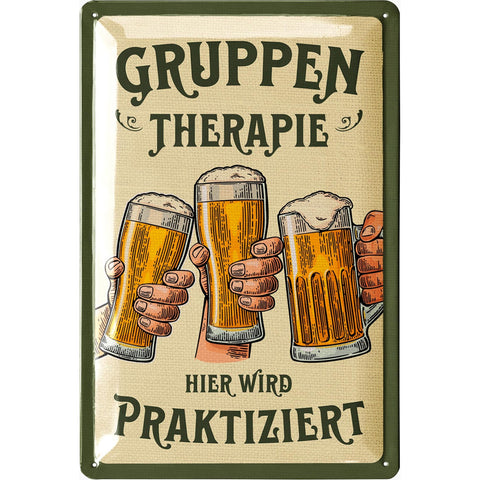 Blechschild Gruppen Therapie