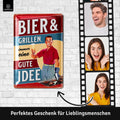 Blechschild Bier & Grillen