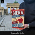 Blechschild Bier & Grillen