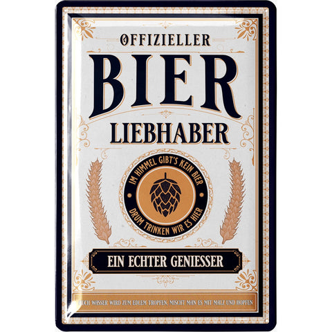 Blechschild Bier Liebhaber