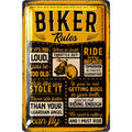 Blechschild Biker Rules