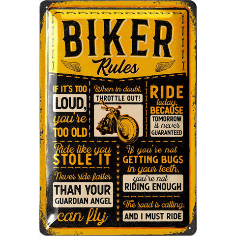 Blechschild Biker Rules